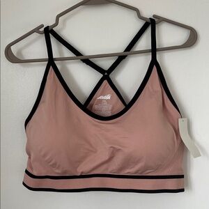 Avia Rose Pink Sports Bralette with Black Trim